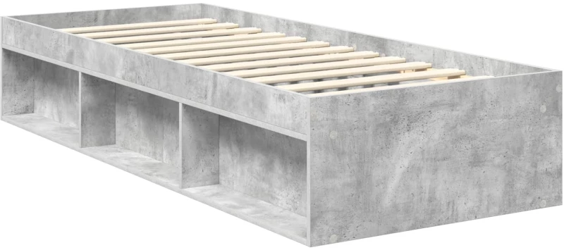 vidaXL Σκελετός Κρεβατιού Γκρι Μπετόν 75 x 190 cm Επεξεργασμένο ξύλο