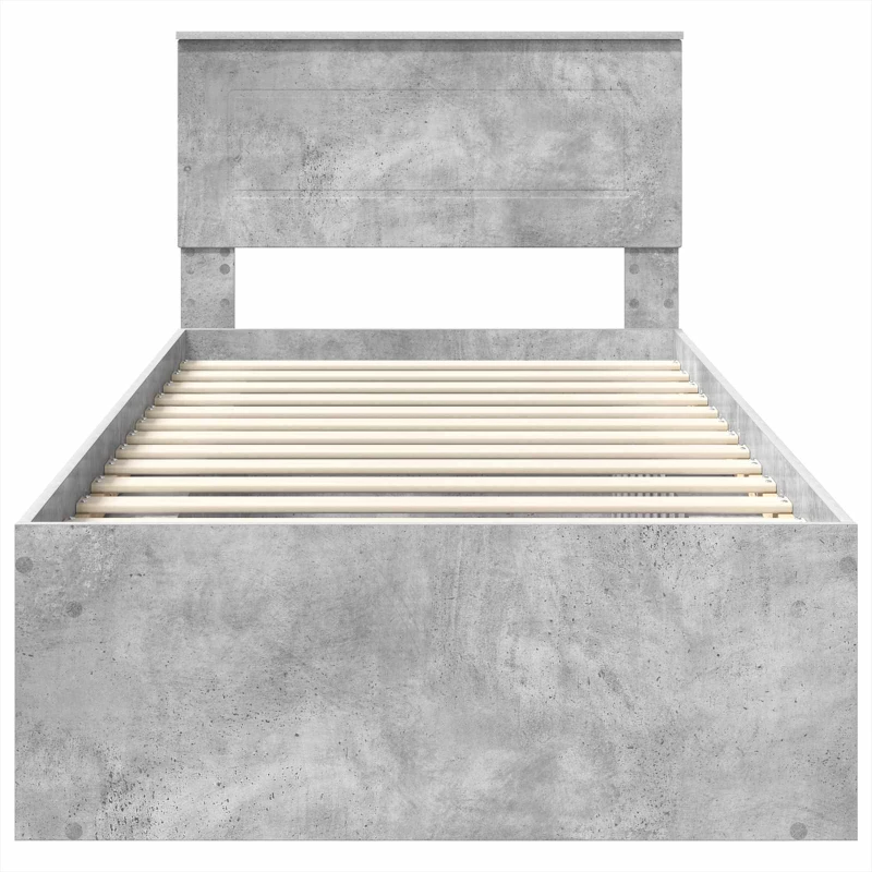vidaXL Σκελετός Κρεβατιού Γκρι Μπετόν 75 x 190 cm Επεξεργασμένο ξύλο