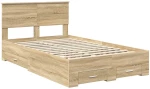 vidaXL Σκελετός Κρεβατιού Δρύς Sonoma 120 x 200 cm Επεξεργασμένο ξύλο