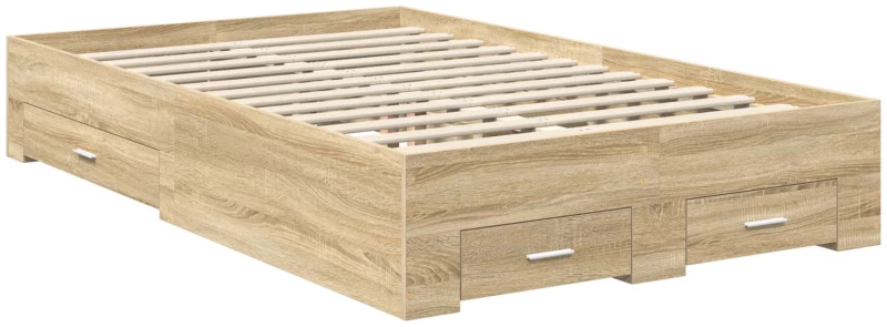 vidaXL Σκελετός Κρεβατιού Δρύς Sonoma 120 x 200 cm Επεξεργασμένο ξύλο