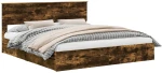 vidaXL Κρεβάτι Αποθήκης Καπνιστό Δρύς 180 x 200 cm Επεξεργασμένο ξύλο