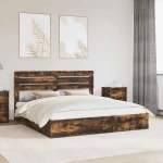 vidaXL Κρεβάτι Αποθήκης Καπνιστό Δρύς 180 x 200 cm Επεξεργασμένο ξύλο