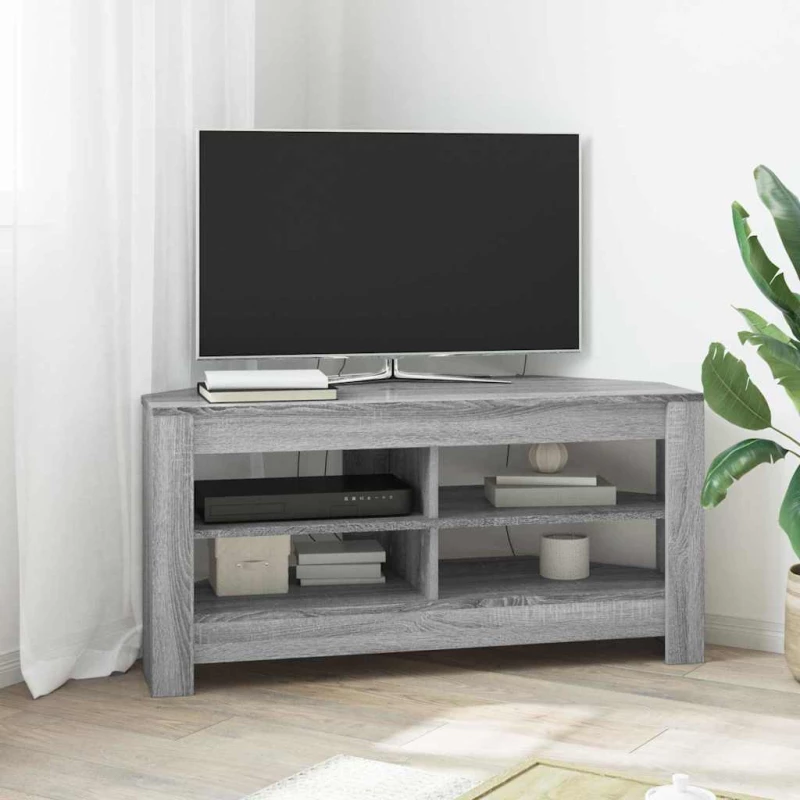 vidaXL ΓωνιακήΒάσηΤηλεόρασης Γκρίζο Σονομα 102 x 40,5 x 45 εκ
