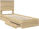 vidaXL Κρεβάτι Αποθήκης Δρύς Sonoma 75 x 190 cm Επεξεργασμένο ξύλο