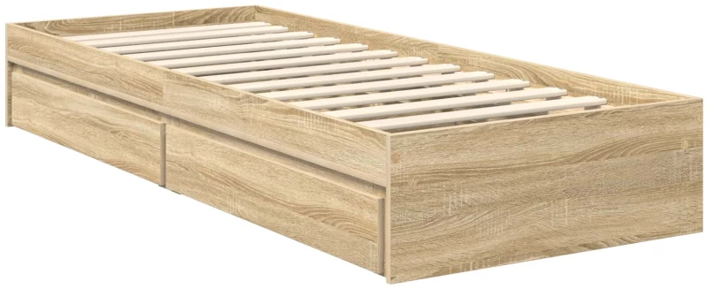 vidaXL Κρεβάτι Αποθήκης Δρύς Sonoma 75 x 190 cm Επεξεργασμένο ξύλο