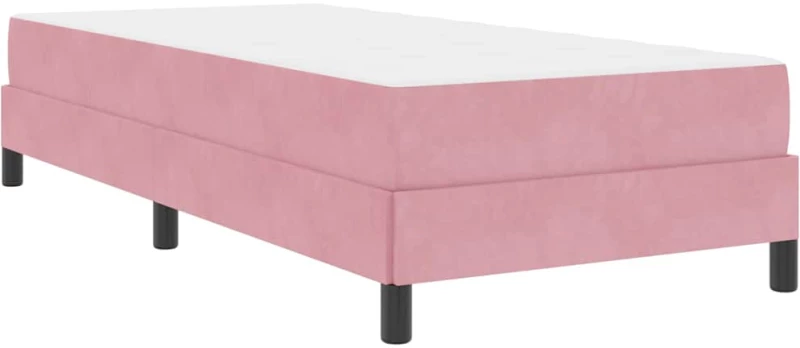 vidaXL Κρεβάτι με ελατήρια με στρώμα Ροζ 100 x 220 cm ύφασμα