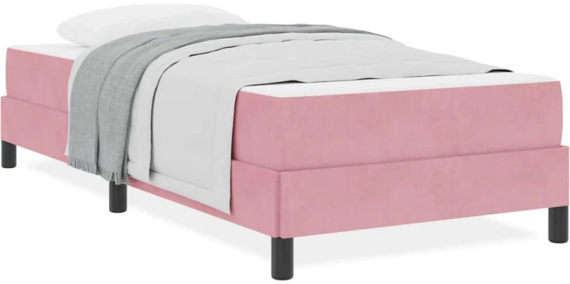 vidaXL Κρεβάτι με ελατήρια με στρώμα Ροζ 100 x 220 cm ύφασμα