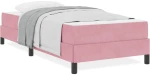 vidaXL Κρεβάτι με ελατήρια με στρώμα Ροζ 100 x 220 cm ύφασμα