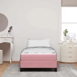 vidaXL Κρεβάτι με ελατήρια με στρώμα Ροζ 100 x 220 cm ύφασμα
