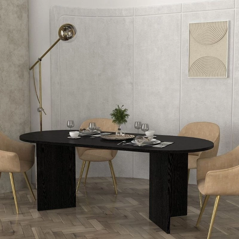 Τραπέζι Cortado Megapap χρώμα sencron black 200x90x74εκ.