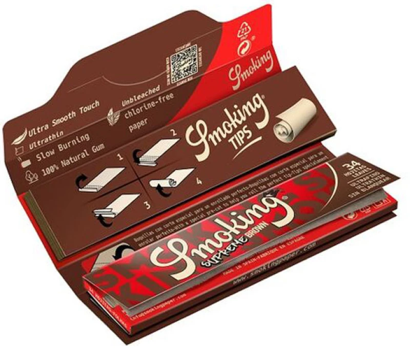 Smoking Χαρτάκια - Supreme Brown King Size 33φ. με Τζιβάνες - 24τεμ.