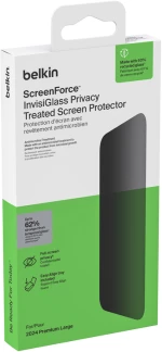 Belkin OVA168hq ScreenForce Recycled Invisiglass Privacy Anti-Microbial Screen Protection for iPhone 16 Plus/15 Plus/14 Pro Max