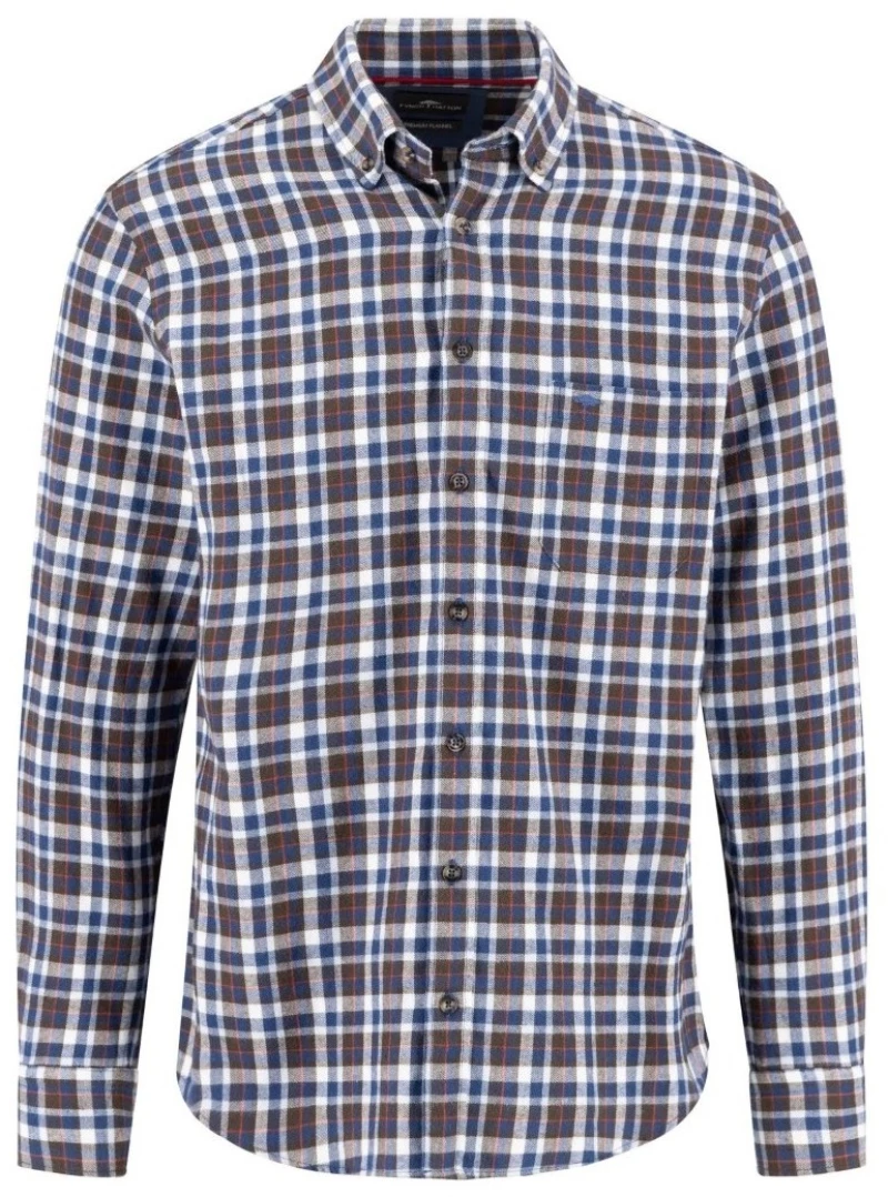 ΠΟΥΚΑΜΙΣΟ FYNCH-HATTON Premium Flanne 4065-66272324, Χρώμα BROWN
