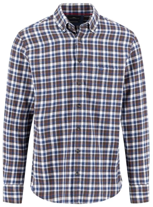 ΠΟΥΚΑΜΙΣΟ FYNCH-HATTON Premium Flanne 4065-66272324, Χρώμα BROWN