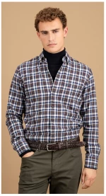 ΠΟΥΚΑΜΙΣΟ FYNCH-HATTON Premium Flanne 4065-66272324, Χρώμα BROWN