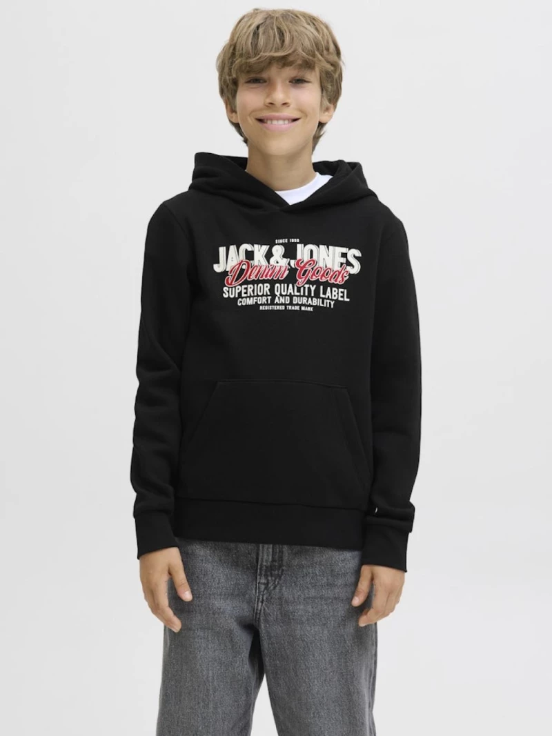 Μπλούζα φούτερ αγόρι "Logo sweat" μαύρη