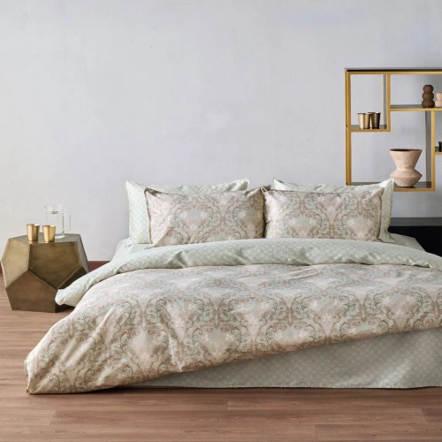 Σεντόνια Cressida 21 (Σετ 4τμχ) Light Green-Dusty Pink Kentia King Size 270x270cm 100% Βαμβακοσατέν