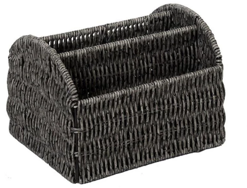 Καλάθι Με 3 Διαχωριστικά KOD214 19x16x13cm Grey Espiel Ψάθα