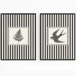 Κάδρα (Σετ 2Τμχ) 693BSE6154 50x70cm Black-White Wallity Κάθετοι Mdf,Ξύλο