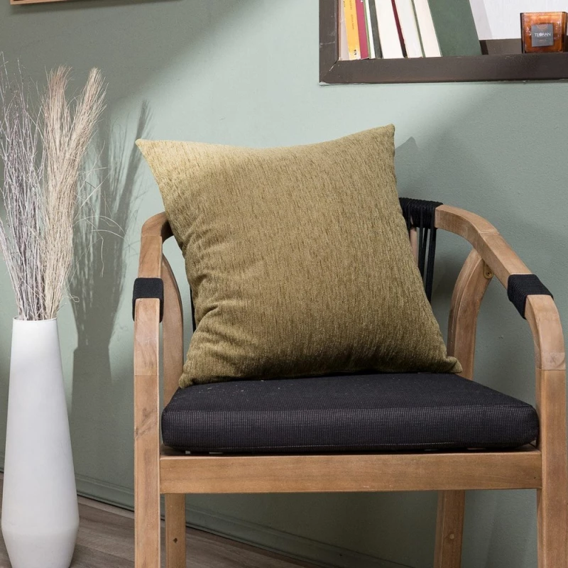 Μαξιλάρι Διακοσμητικό (Με Γέμιση) Basic 15 Olive Teoran 50X50 Βαμβάκι-Πολυέστερ