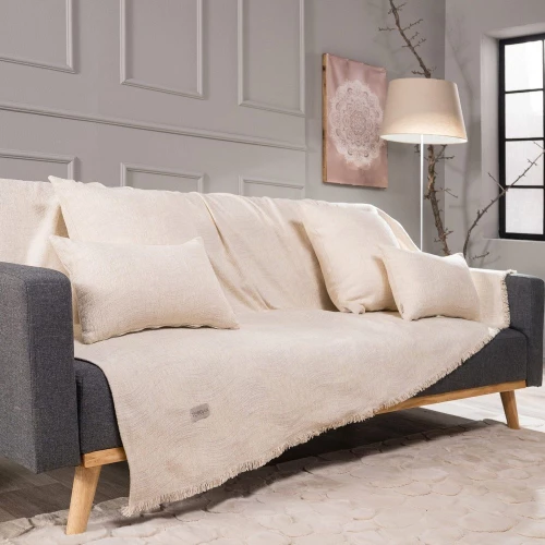 Ριχτάρι Midland 01 Ecru Teoran Διθέσιο 180x250cm Βαμβάκι-Πολυέστερ