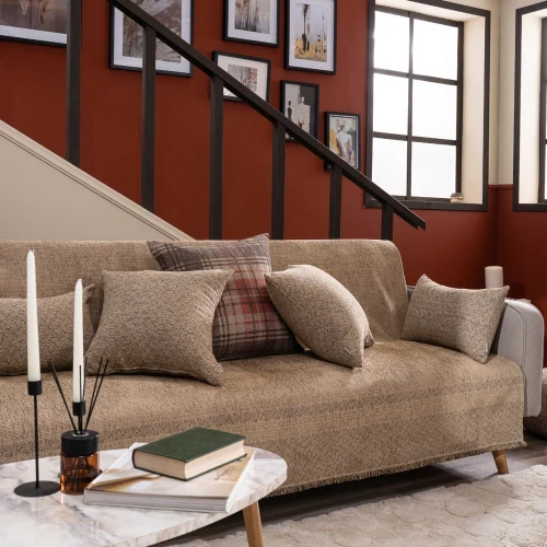 Ριχτάρι Cleveland 08 Choco Teoran Τριθέσιο 180x300cm Βαμβάκι-Πολυέστερ