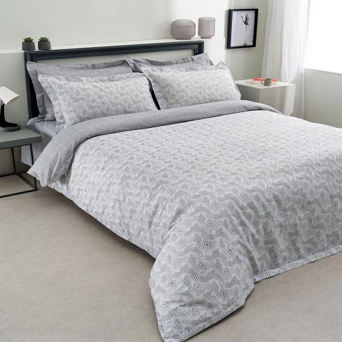 Σεντόνια Geneva-1 (Σετ 4τμχ) Grey Vesta Home Υπέρδιπλo 240x270cm 100% Βαμβακοσατέν