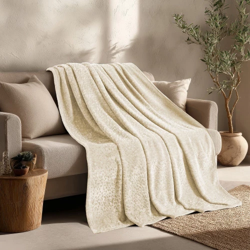 Ριχτάρι Giza Ecru Melinen Τριθέσιο 170x300cm Πολυέστερ