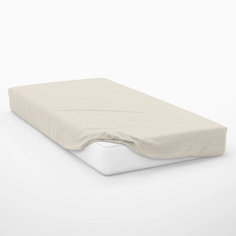 Σεντόνι Exotic Line Με Λάστιχο Ecru DimCol Μονό 100x230cm 100% Βαμβάκι