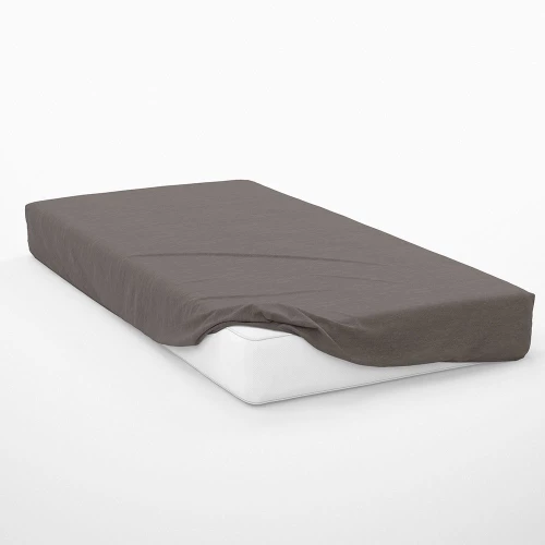 Σεντόνι Exotic Line Με Λάστιχο Mocha DimCol Μονό 100x230cm 100% Βαμβάκι