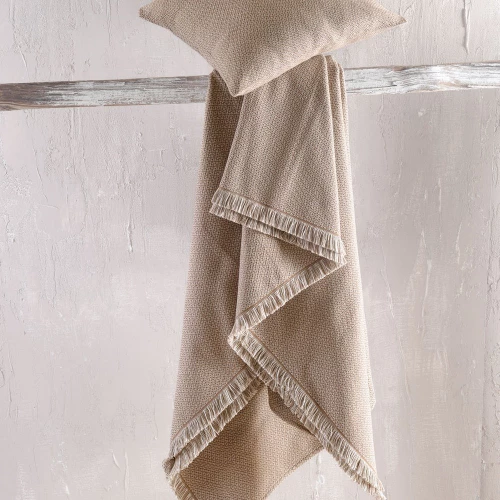 Ριχτάρι Santorini Brown Ρυθμός Τριθέσιο 180x280cm Βαμβάκι-Πολυέστερ