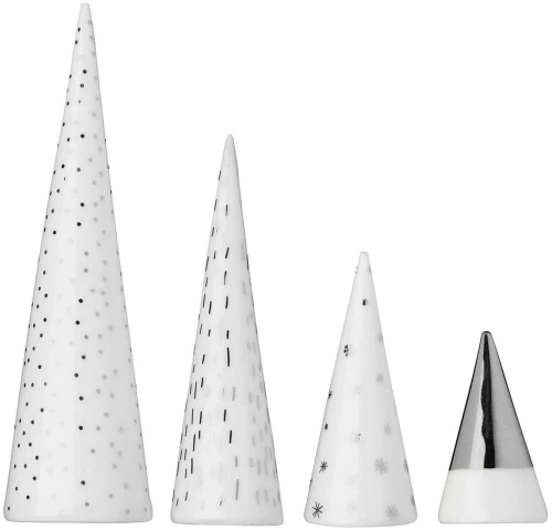 Διακοσμητικά Δεντράκια Winter Forest (Σετ 4Τμχ) RD0089577 2/2,5x3,5/9cm White-Silver Raeder