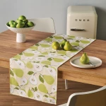 Runner Pirum (Σετ 2τμχ) Beige-Green Kentia Βαμβάκι-Πολυέστερ