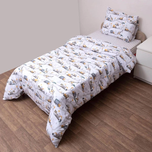 Πάπλωμα Παιδικό Τρακ (Σετ 2τμχ) White-Multi Viopros Μονό 160x240cm 100% Βαμβάκι