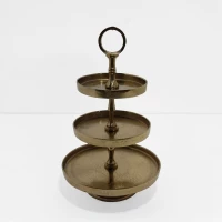 Εταζέρα Servir 3 Επιπέδων 017650 22x22x36cm Gold Αλουμίνιο