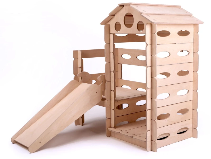 Ξύλινη τσουλήθρα για σπιτάκι Montessori Build  Play - KateHaa