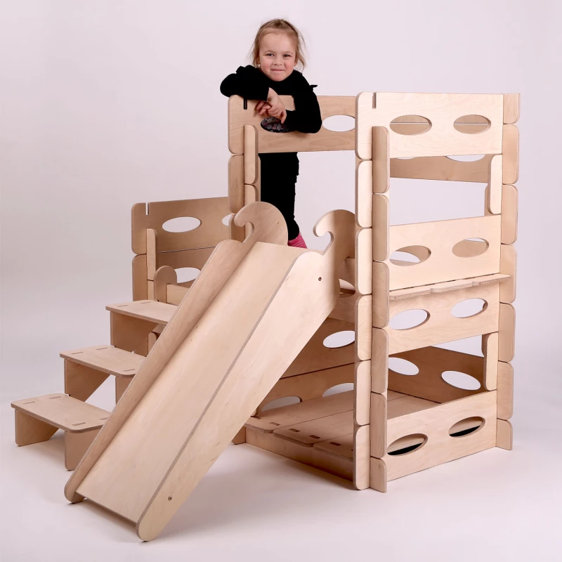 Ξύλινη τσουλήθρα για σπιτάκι Montessori Build  Play - KateHaa