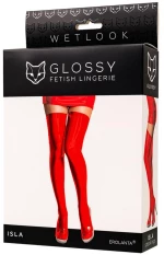 Wetlook Glossy Isla stockings - red