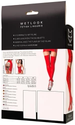Wetlook Glossy Isla stockings - red