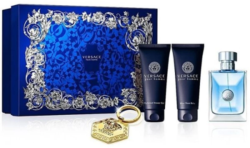 Versace pour Homme M Set / EDT 100ml / after shave balm 100ml / shower gel 100ml / key ring