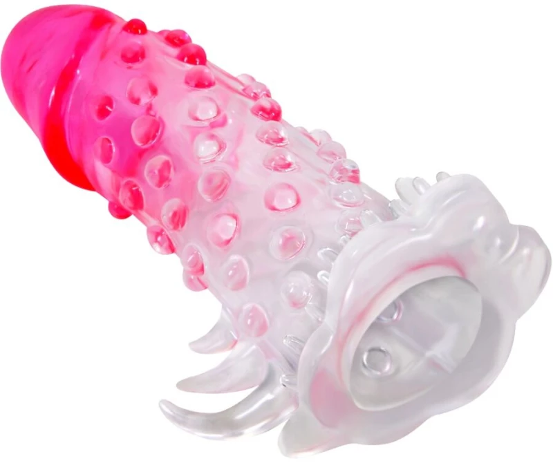 PRETTY LOVE - WILFORD REALISTIC ENLARGEMENT SHEATH WITH EMBOSSED PENIS PINK