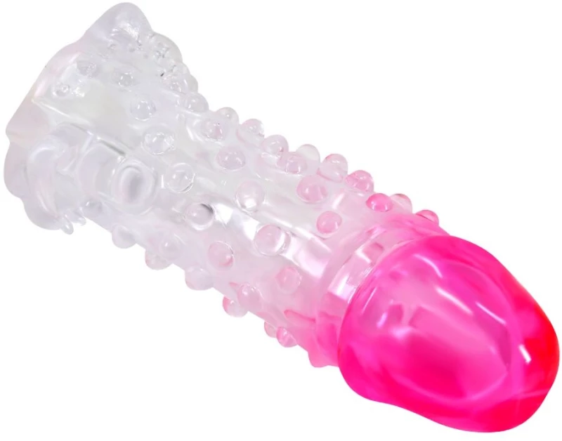 PRETTY LOVE - WILFORD REALISTIC ENLARGEMENT SHEATH WITH EMBOSSED PENIS PINK