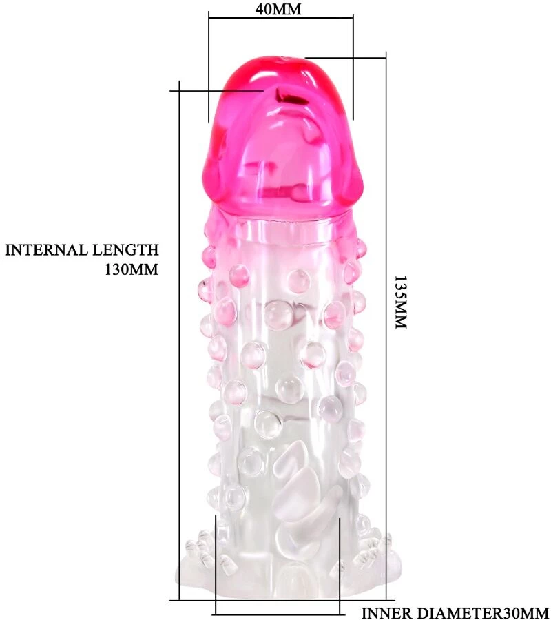 PRETTY LOVE - WILFORD REALISTIC ENLARGEMENT SHEATH WITH EMBOSSED PENIS PINK