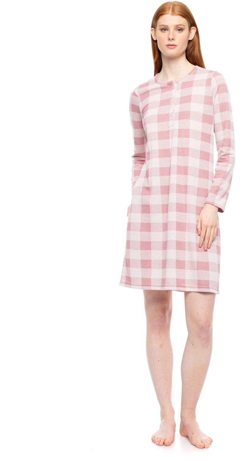 Γυναικείο Νυχτικό Pink Label - Πατιλέτα - Ροζ καρό - Regular Fit - Cotton