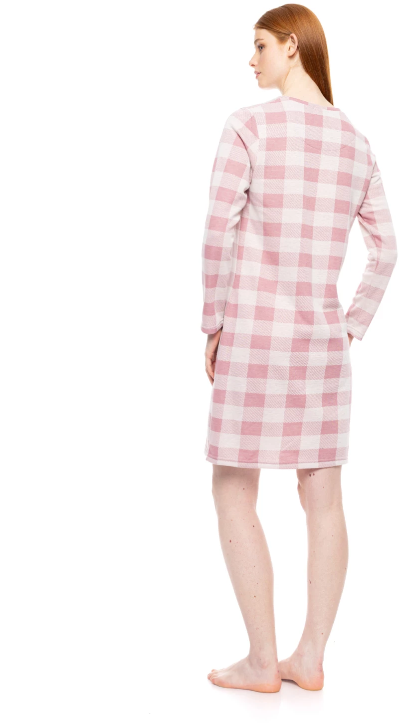 Γυναικείο Νυχτικό Pink Label - Πατιλέτα - Ροζ καρό - Regular Fit - Cotton