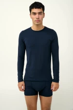 Vamp - Ανδρικό Φανελάκι Micromodal με Μακρύ Μανίκι - BLUE BLAZER
