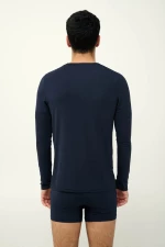 Vamp - Ανδρικό Φανελάκι Micromodal με Μακρύ Μανίκι - BLUE BLAZER
