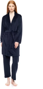 Γυναικεία Ρόμπα Pink Label - Soft Velvet - Κοντή - Yacht Blue - Polyester - Regular Fit
