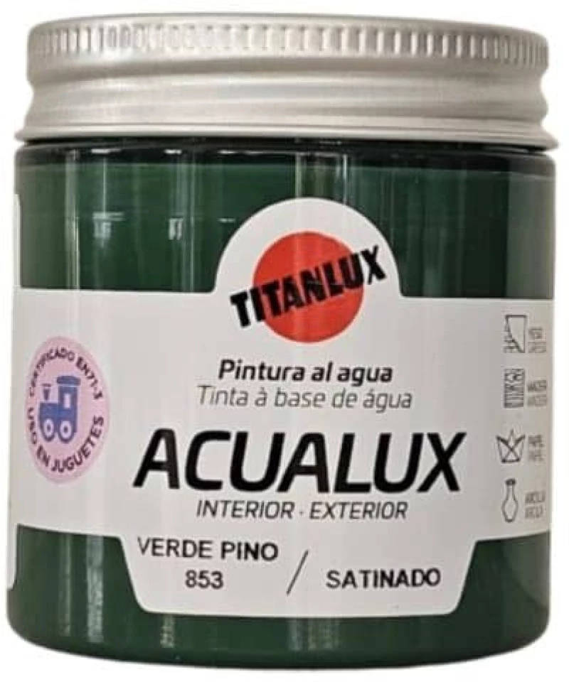 Acualux Titan Χρώμα Νερού Σατινέ Νο 853 Πράσινο Πεύκου 75ml