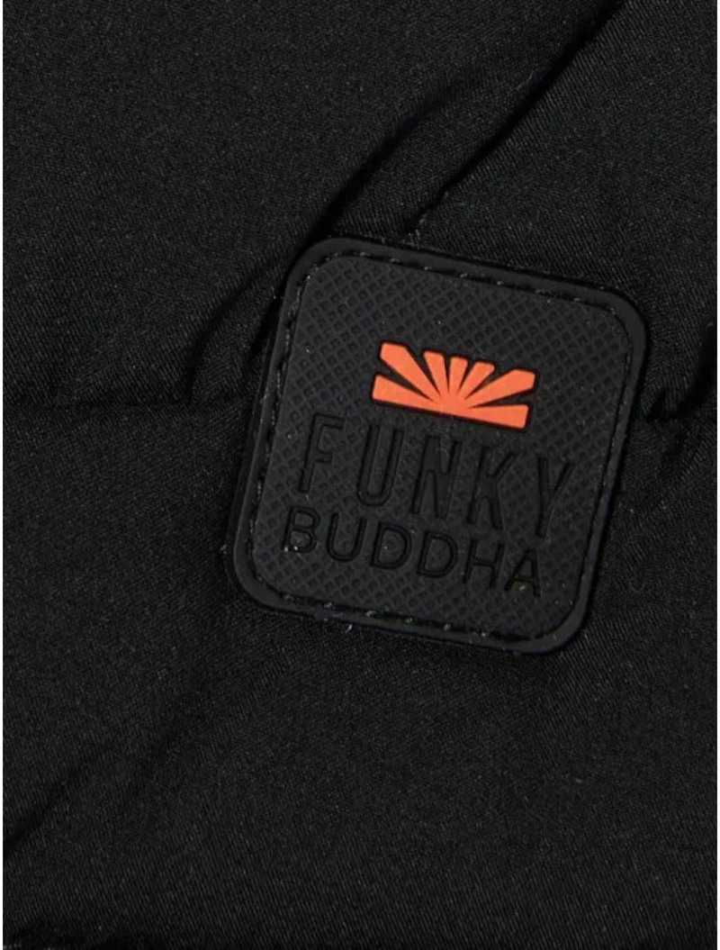 FUNKY BUDDHA Ανδρικό μαύρο καπιτονέ μπουφάν FBM012-001-01 BLACK
